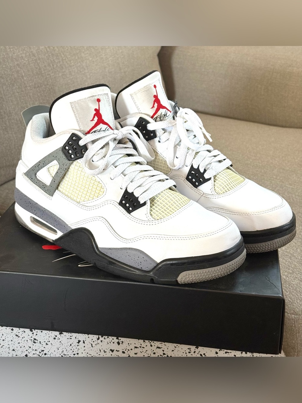 Nike Air Jordan 4 Retro White Cement 2012 Size 10.5 - Picture 2 of 8
